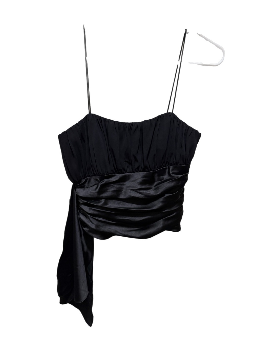 Y2K Goth Black Satin Cache Bustier/Tank Top
